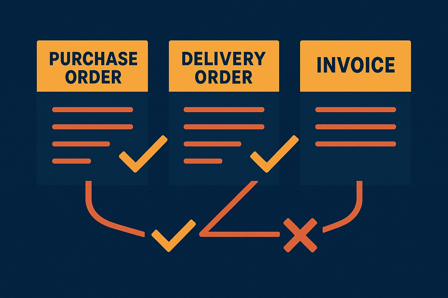 Invoice matching agent — documents read, cross-checked and verified by an AI agent