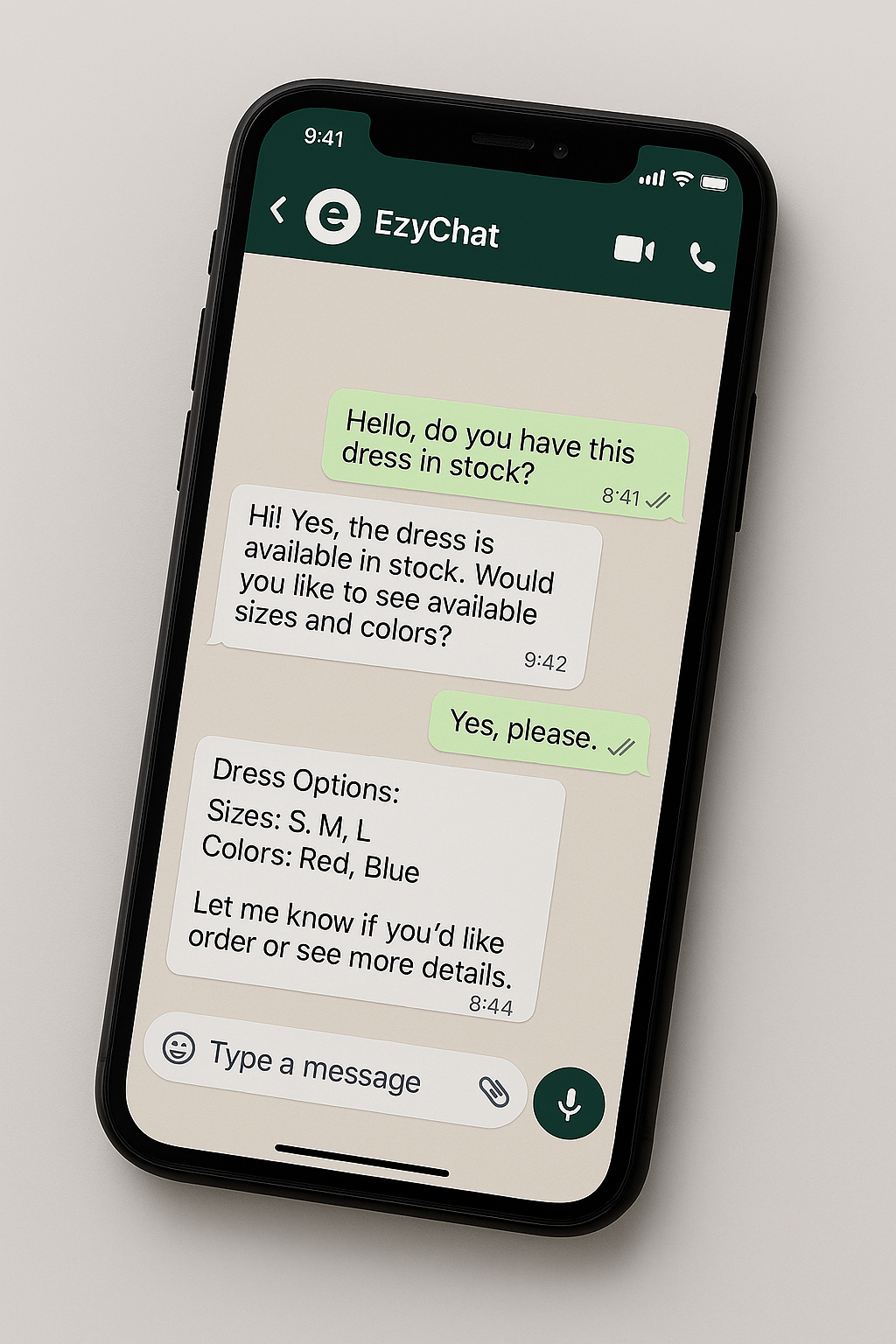 EzyChat WhatsApp tunjuk cara perbualan